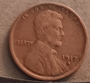 1917-D Lincoln Wheat Obverse Stock Photo